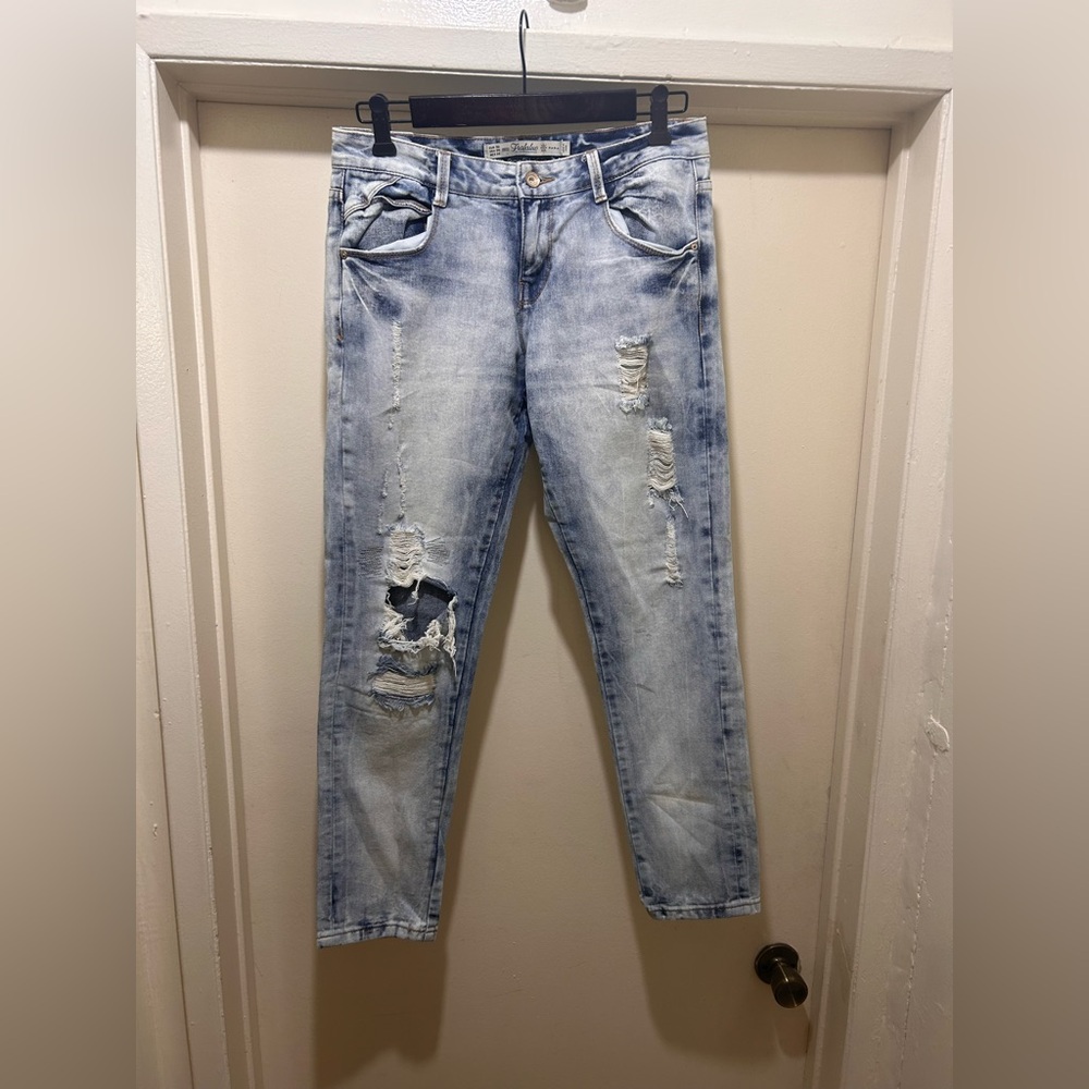 Zara  Women's Jeans Size 4 Trafaluc Acid Wash Distressed Blue Denim Premium